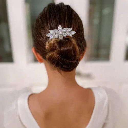 Wedding Hair Accessory Barette Hair Clip diamante crystals - Forever a Flower Girl