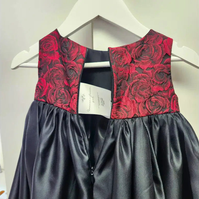 close up view of red 3d bodice on Girls Special Occasion Dress image 1 