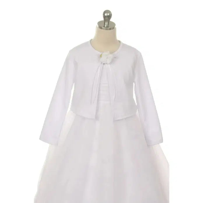 Girls Wedding Cardigan in white image 2