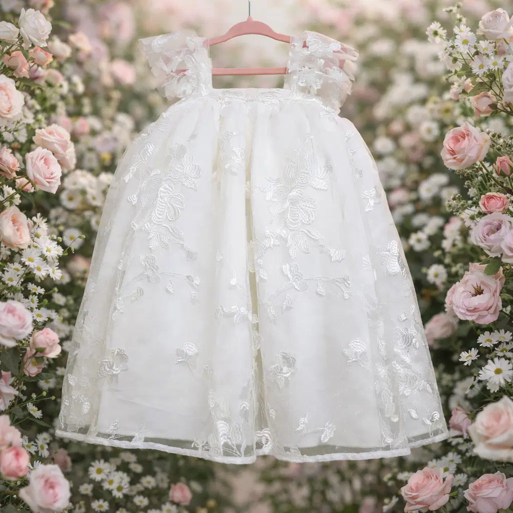 Babydoll Flower Girl Dress with flutter sleeves image 9