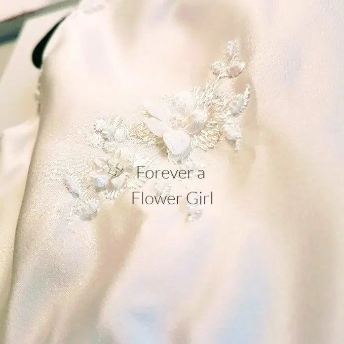 Close up view of flowers on Silk Flower Girl Dress image 1