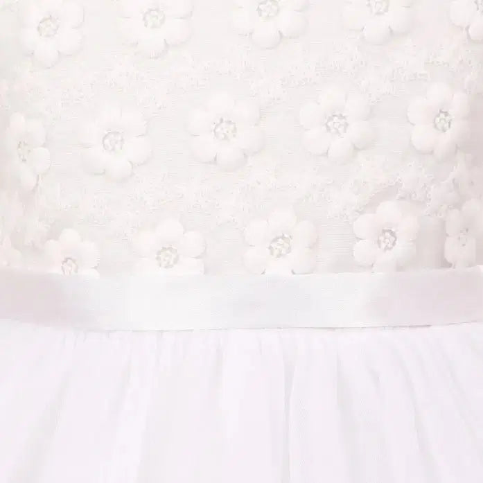 close up view of lace bodice on Ivory Flower Girl Dress image 3